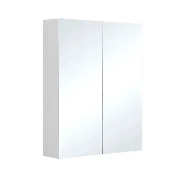 Gloss White Ambiance Bathroom Double Door Mirror Cabinet