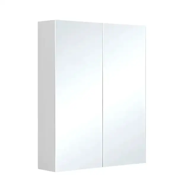 Gloss White Ambiance Bathroom Double Door Mirror Cabinet