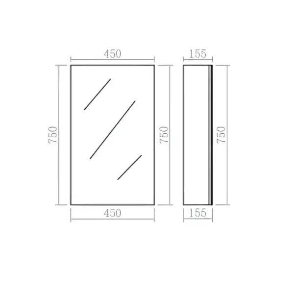 Single Door Mirror Cabinet Size