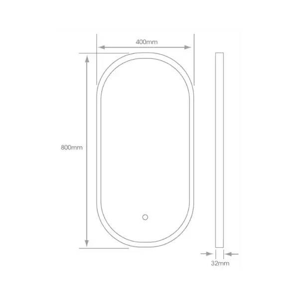 Ambiance Bathroom Berlin Tunable LED Mirror Measurements