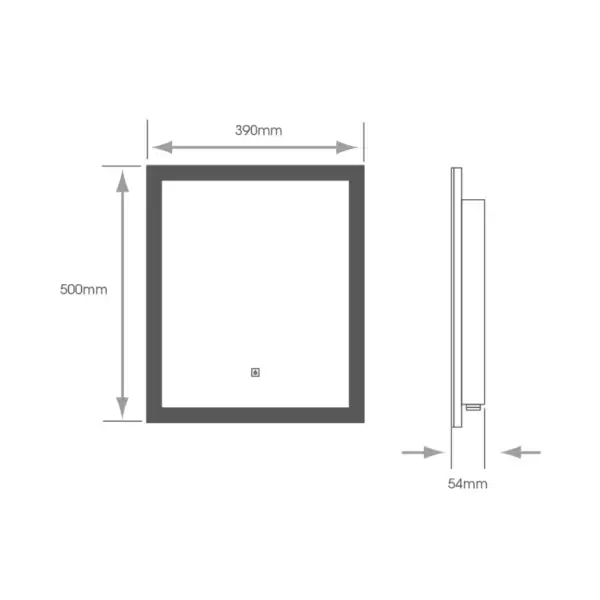 Ambiance Bathroom Malmo LED Mirror Measurements