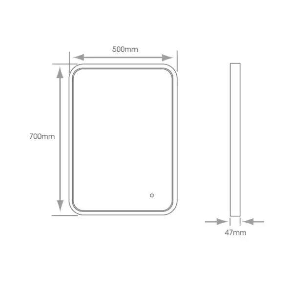 Ambiance Bathroom Polar LED Mirror Measurements