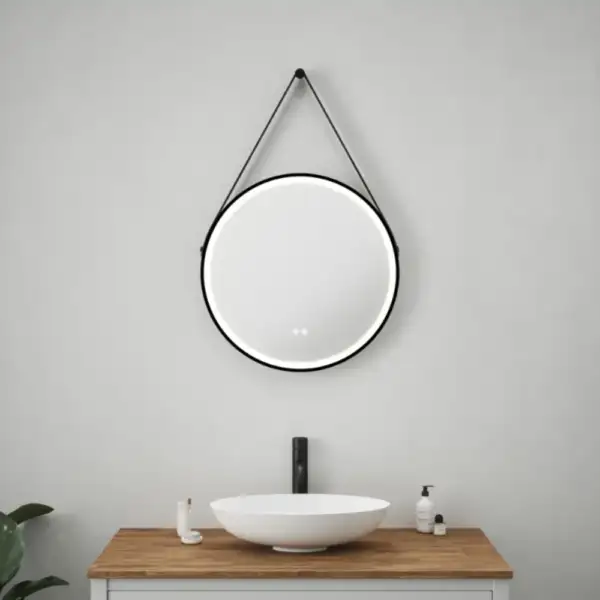 Ambiance Bathroom Valletta Tunable LED Mirror with Strap - Black Trim