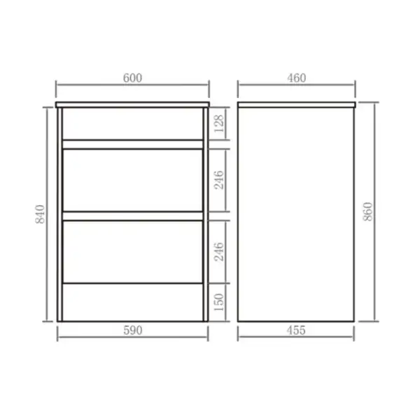 600mm Slimline Basin Unit - Image 5