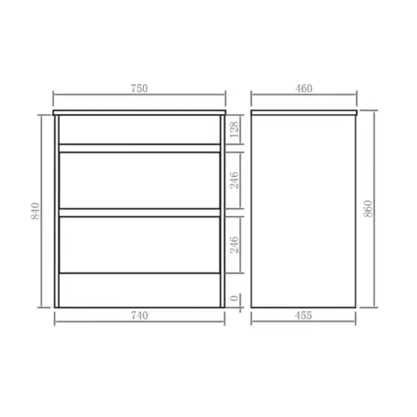 750mm Deep Bowl Floor Basin Unit - Image 5