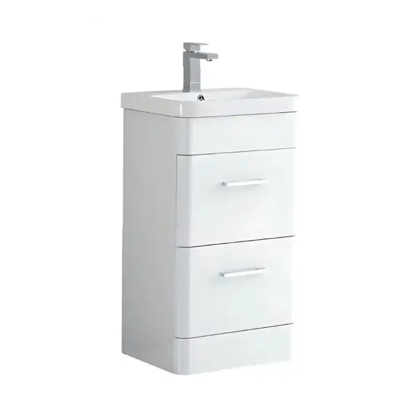 500mm Curved Floor Basin Unit