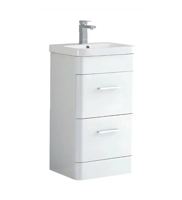 500mm Curved Floor Basin Unit