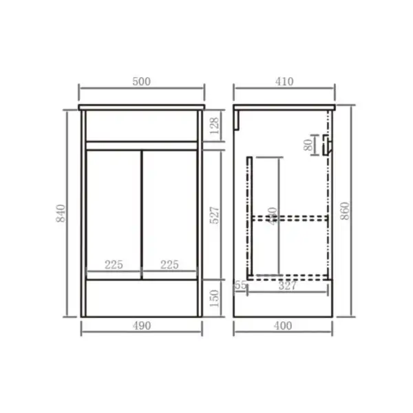 500mm Edge Bowl Floor Basin Unit - Image 4