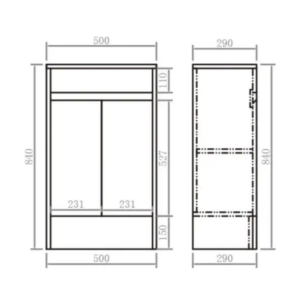 500mm Bathroom Storage Basin Unit - Image 4