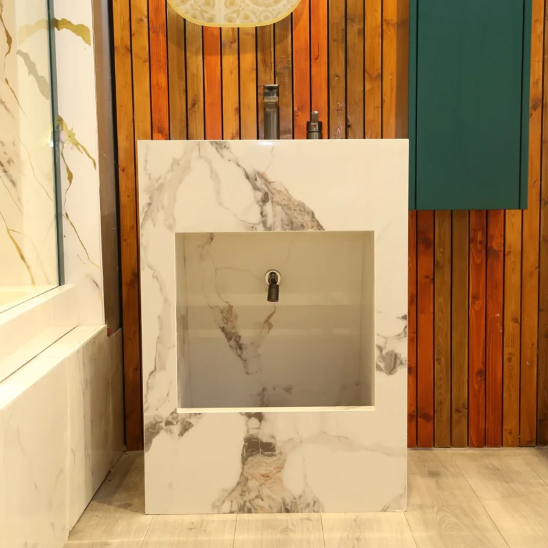 WuduEase Al Buraq Square Dual Wudu Basin UK Bronze Marble