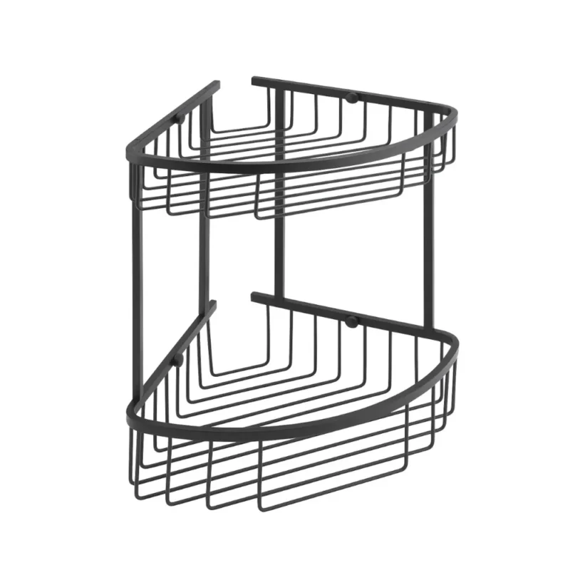Averlo Two Tier Corner Basket BLACK