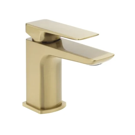 Crestilo Cloakroom Basin Mixer with Sprung Waste Brushed Brass