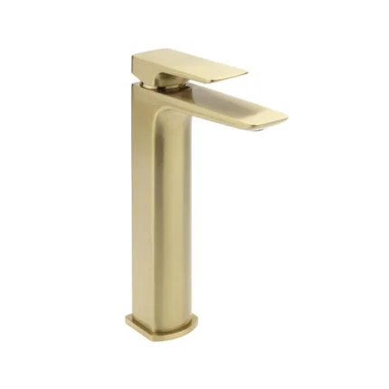 Crestilo Extended Basin Mixer with Sprung Waste Brushed Brass