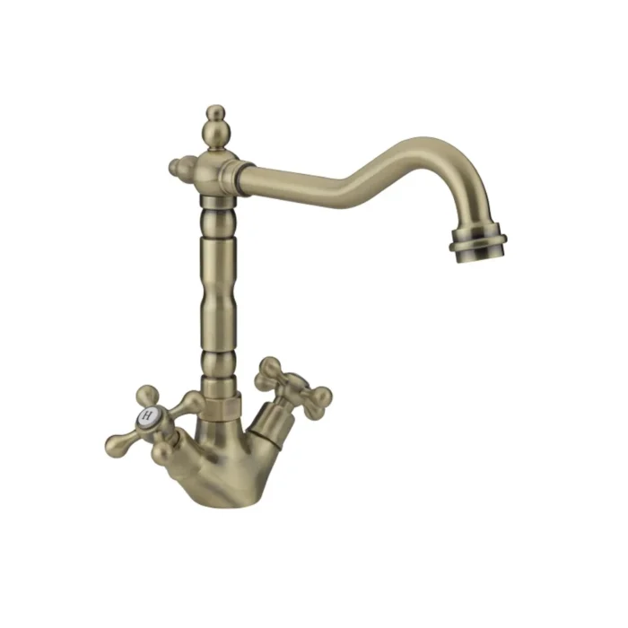 Aqualinor Monobloc Sink Mixer Brushed Brass