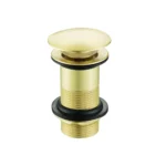Bravino Sprung Dome Basin Waste Unslotted Brushed Brass