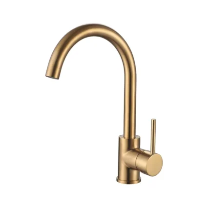 Fenova Monobloc Side Lever Sink Mixer Brushed Brass
