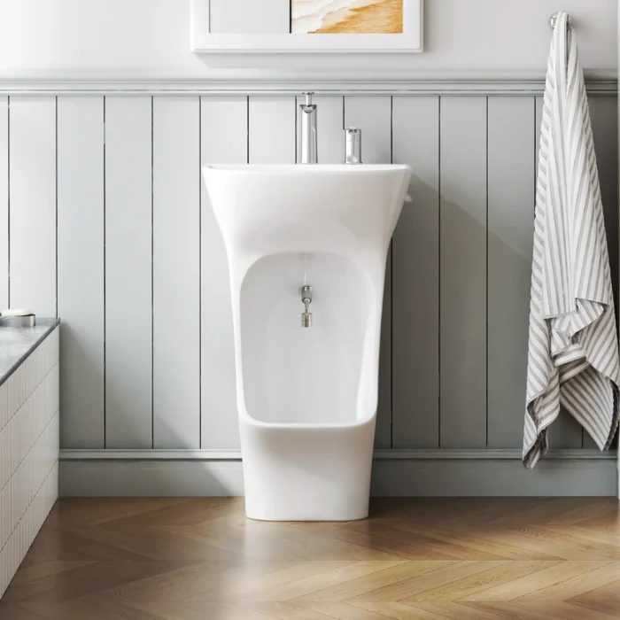 Ceramic Sukoon Dual Level Wudu Basin with Mixer Tap